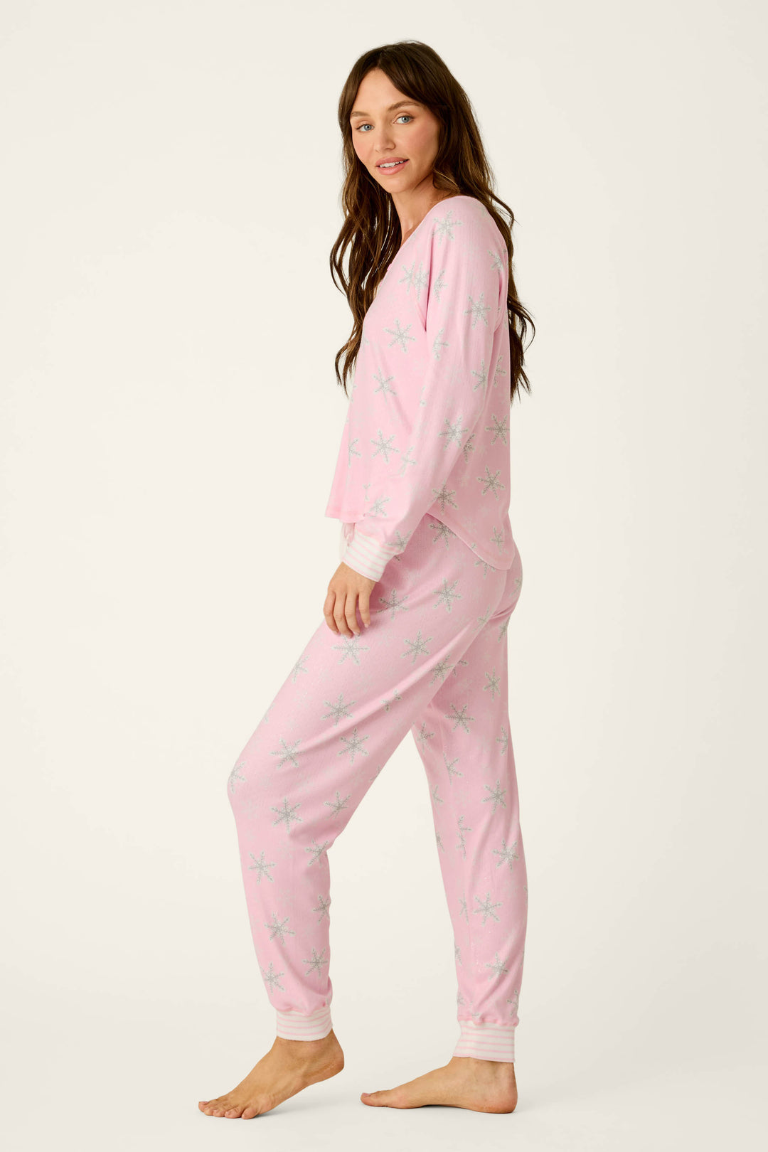 Happy Pawlidays Snowflake Print Long Sleeve PJ Set