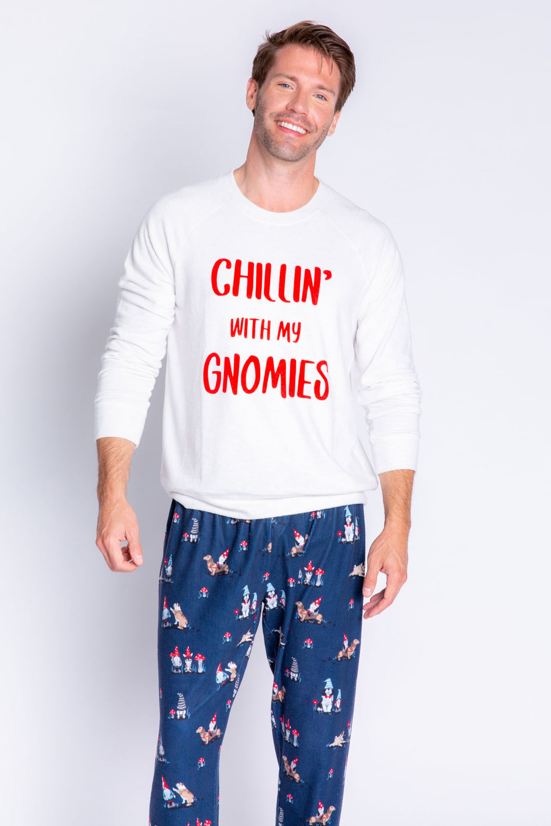 Chillin With My Gnomies Men's Long Sleeve Top - Long Sleeve Tops - P.J. Salvage