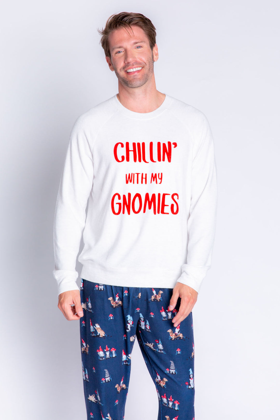 Chillin With My Gnomies Men's Long Sleeve Top - Long Sleeve Tops - P.J. Salvage