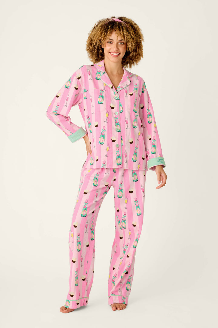 Cupcakes & Champagne Flannel 3-Piece PJ Set