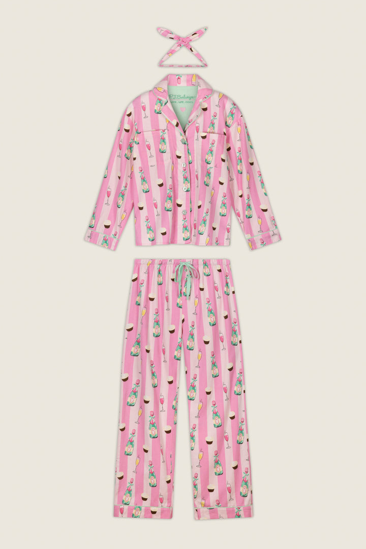 Cupcakes & Champagne Flannel 3-Piece PJ Set