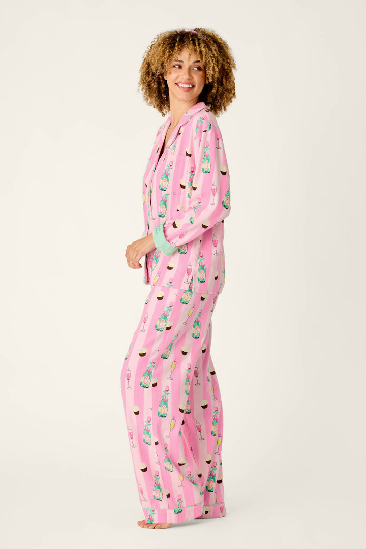 Cupcakes & Champagne Flannel 3-Piece PJ Set