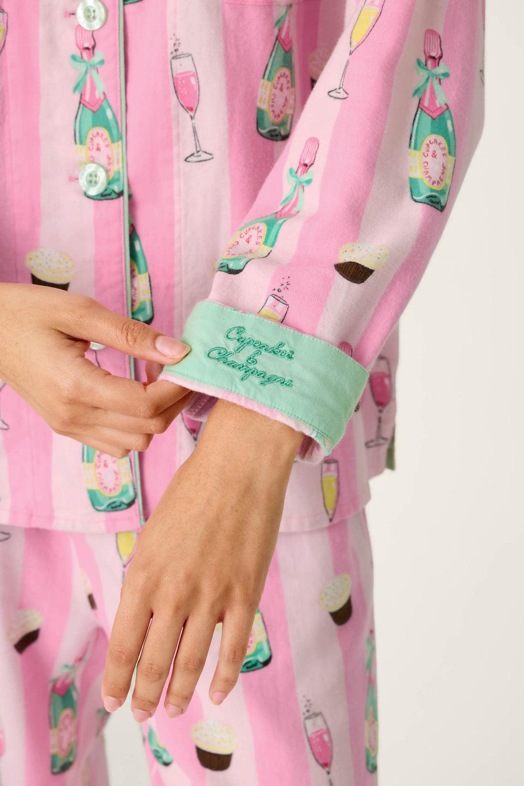 Cupcakes & Champagne Flannel 3-Piece PJ Set