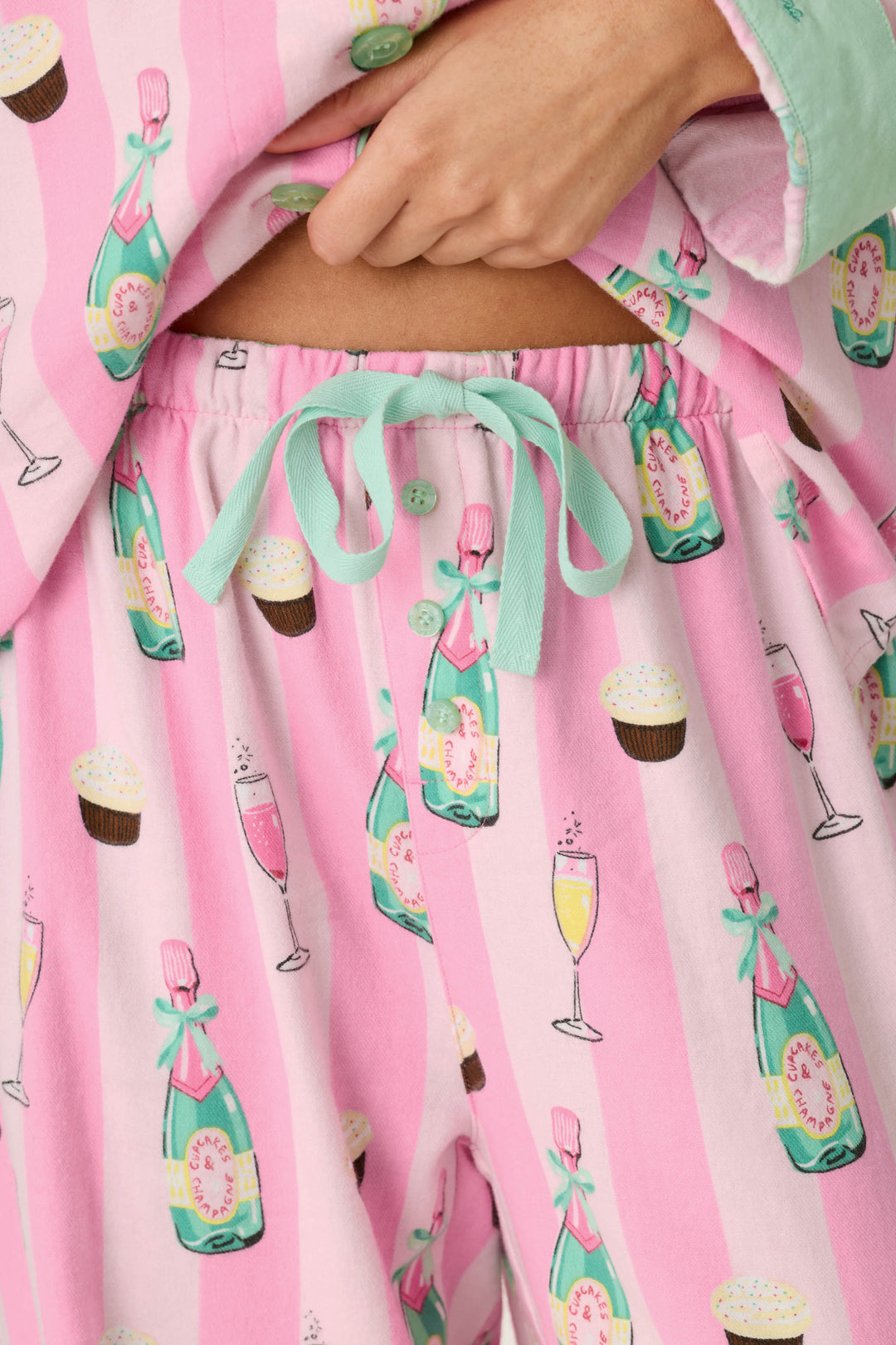 Cupcakes & Champagne Flannel 3-Piece PJ Set