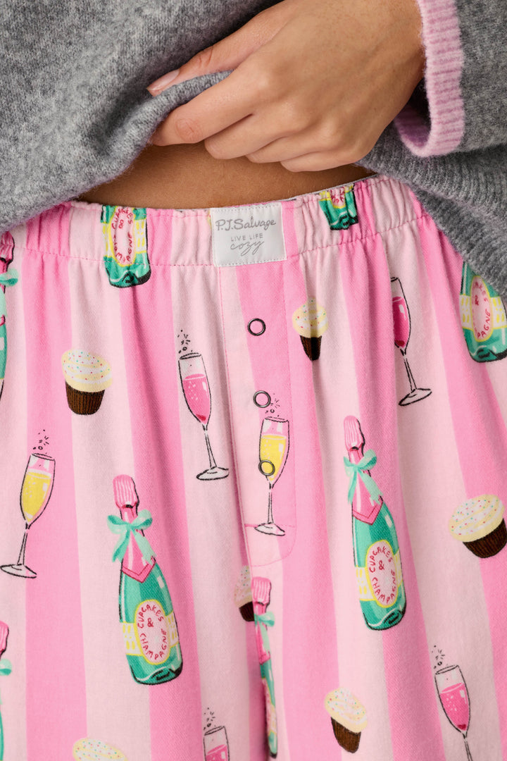 Cupcakes & Champagne Flannel Pajama Pants