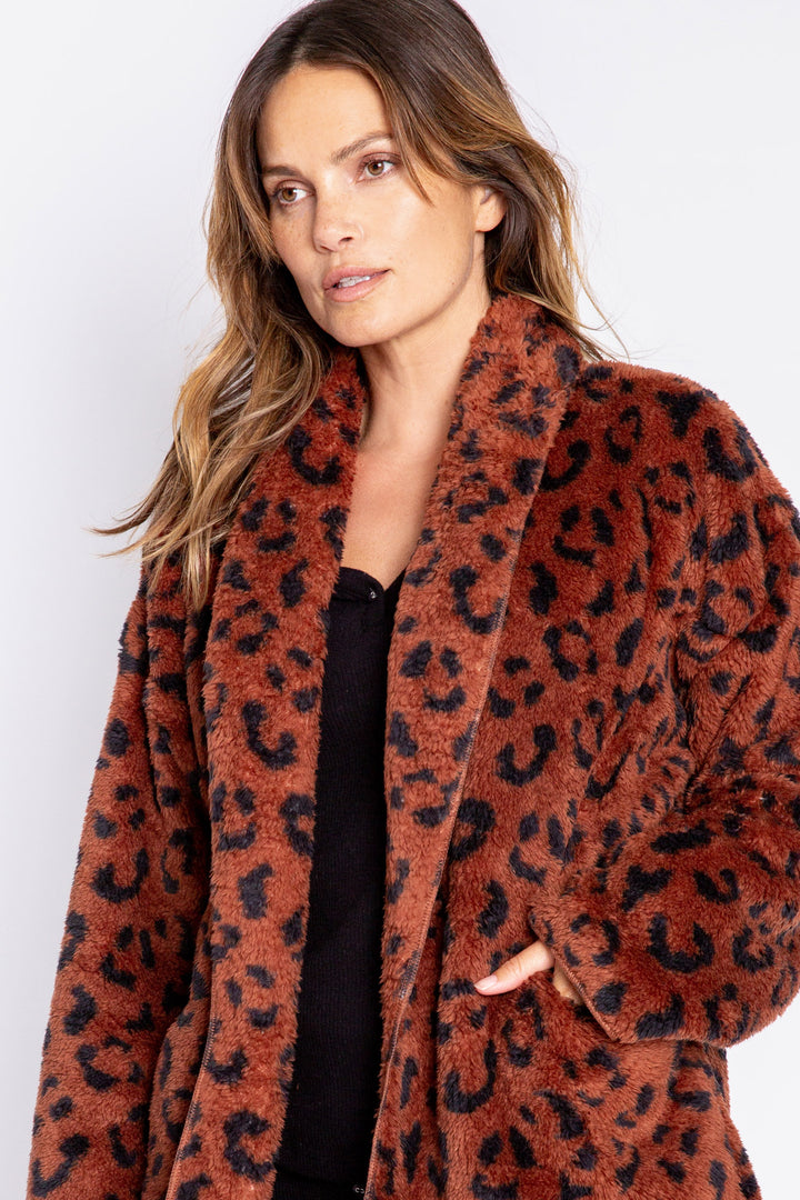 Leopard Print Cozy Shearling Jacket - Jackets - P.J. Salvage