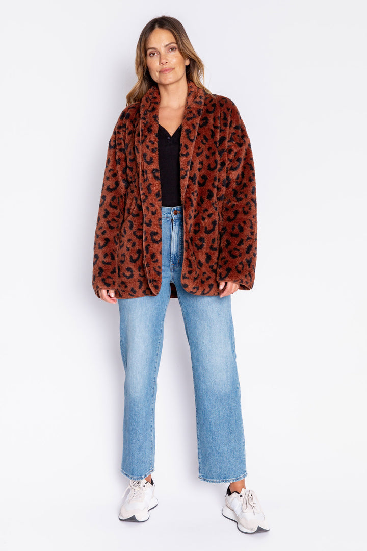 Leopard Print Cozy Shearling Jacket - Jackets - P.J. Salvage