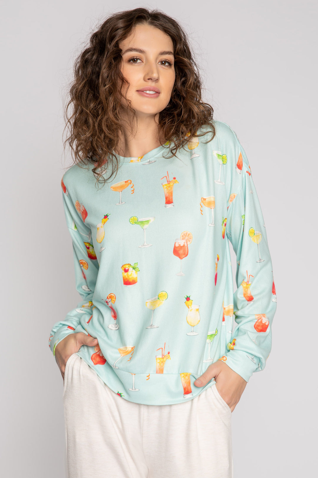 Let's Sip On It Long Sleeve Top - Long Sleeve Tops - P.J. Salvage
