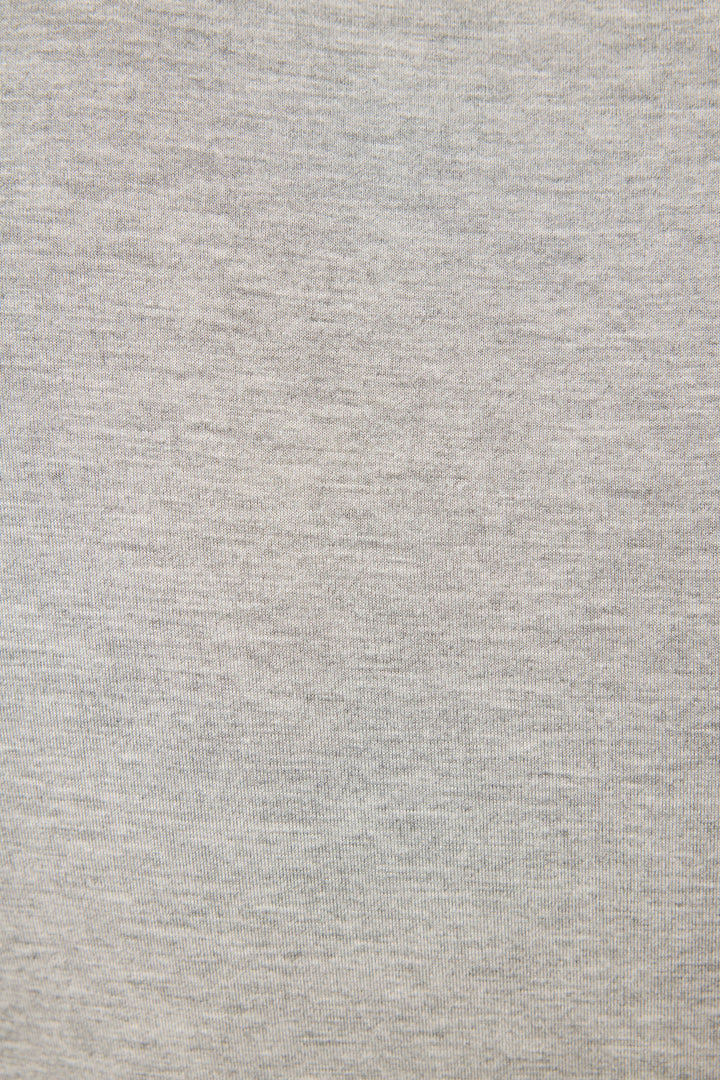 A close-up of the P.J. Salvage Modal Basics Heather Grey PJ Set highlights its smooth, subtly textured modal jersey fabric—ideal for comfortable loungewear.
