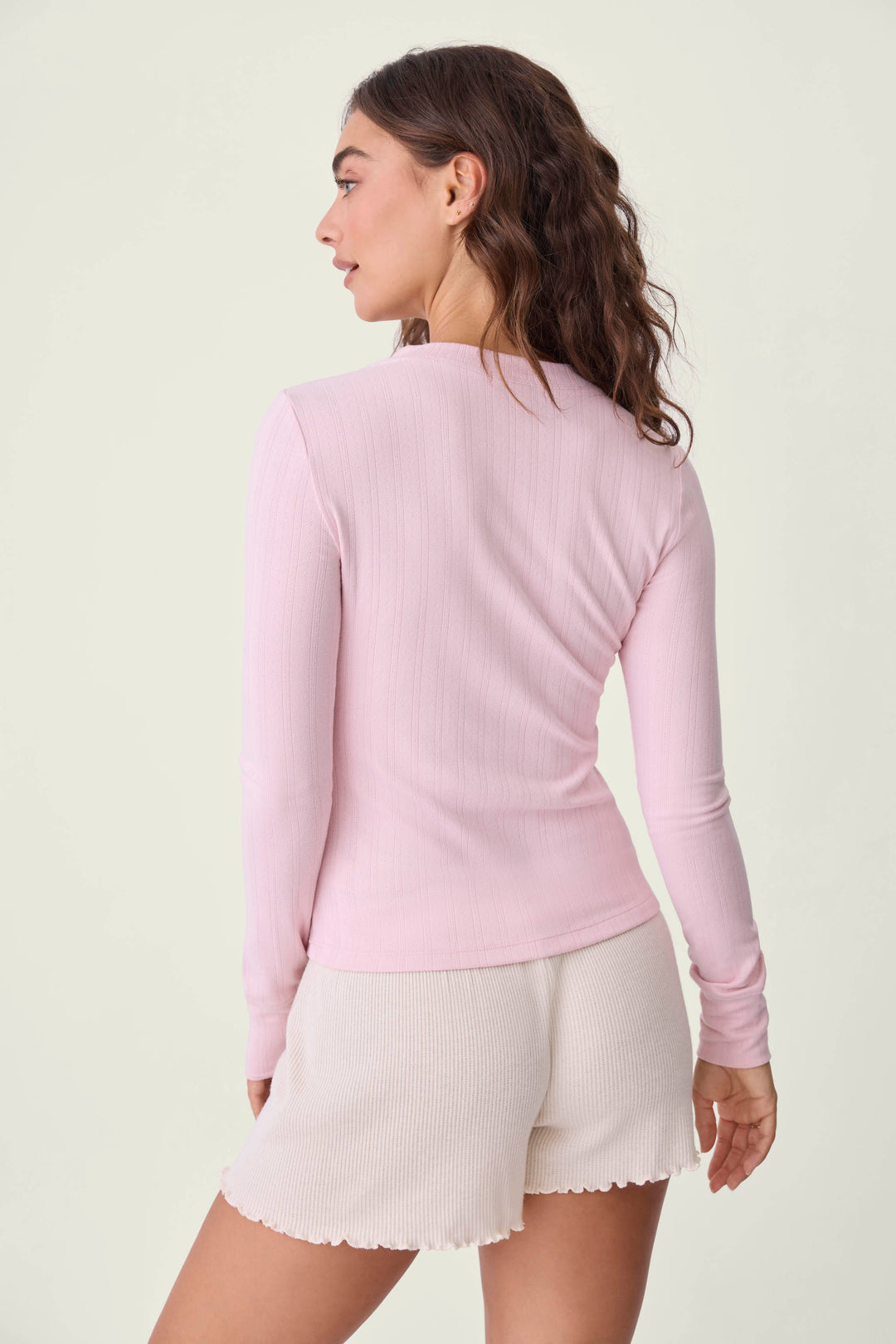Back To Basics Pointelle Long Sleeve Top - Long Sleeve Tops - P.J. Salvage