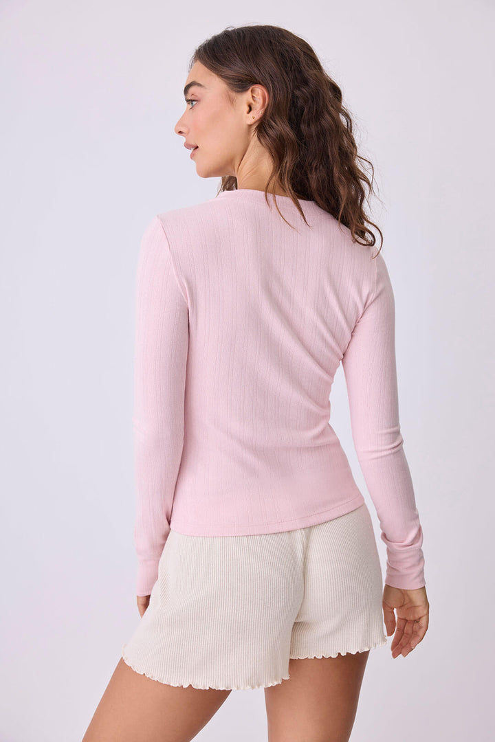 Back To Basics Pointelle Long Sleeve Top - P.J. Salvage