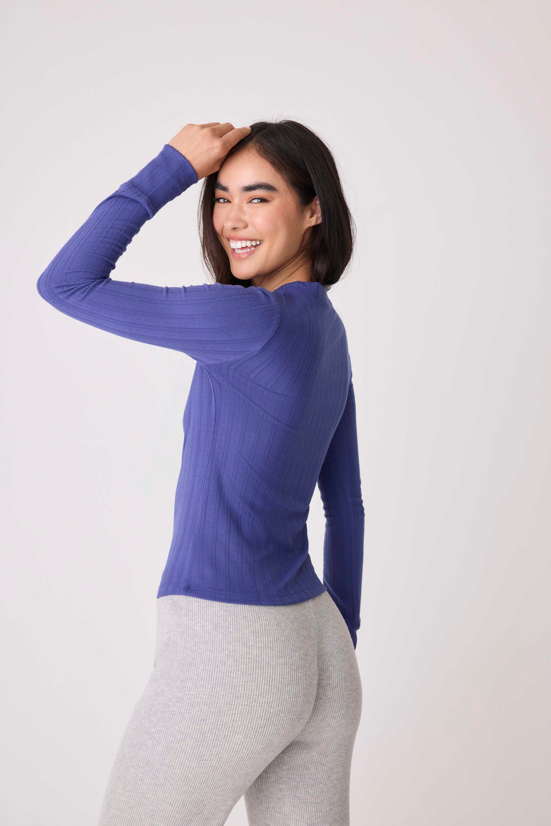 Back To Basics Pointelle Long Sleeve Top - P.J. Salvage