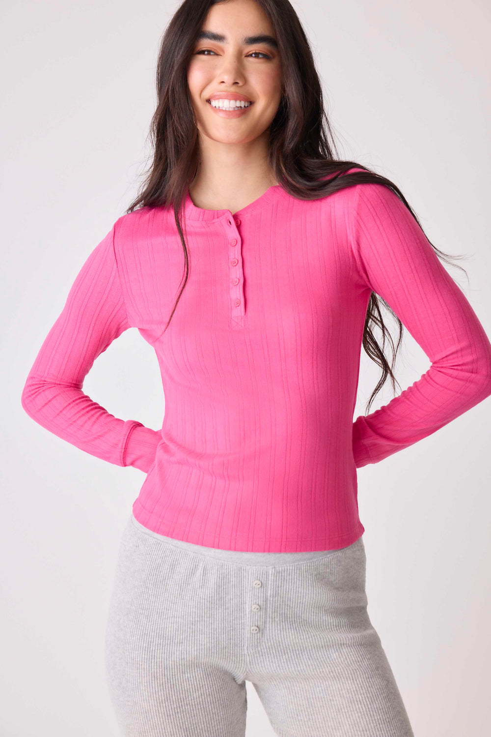Back To Basics Pointelle Long Sleeve Top - P.J. Salvage