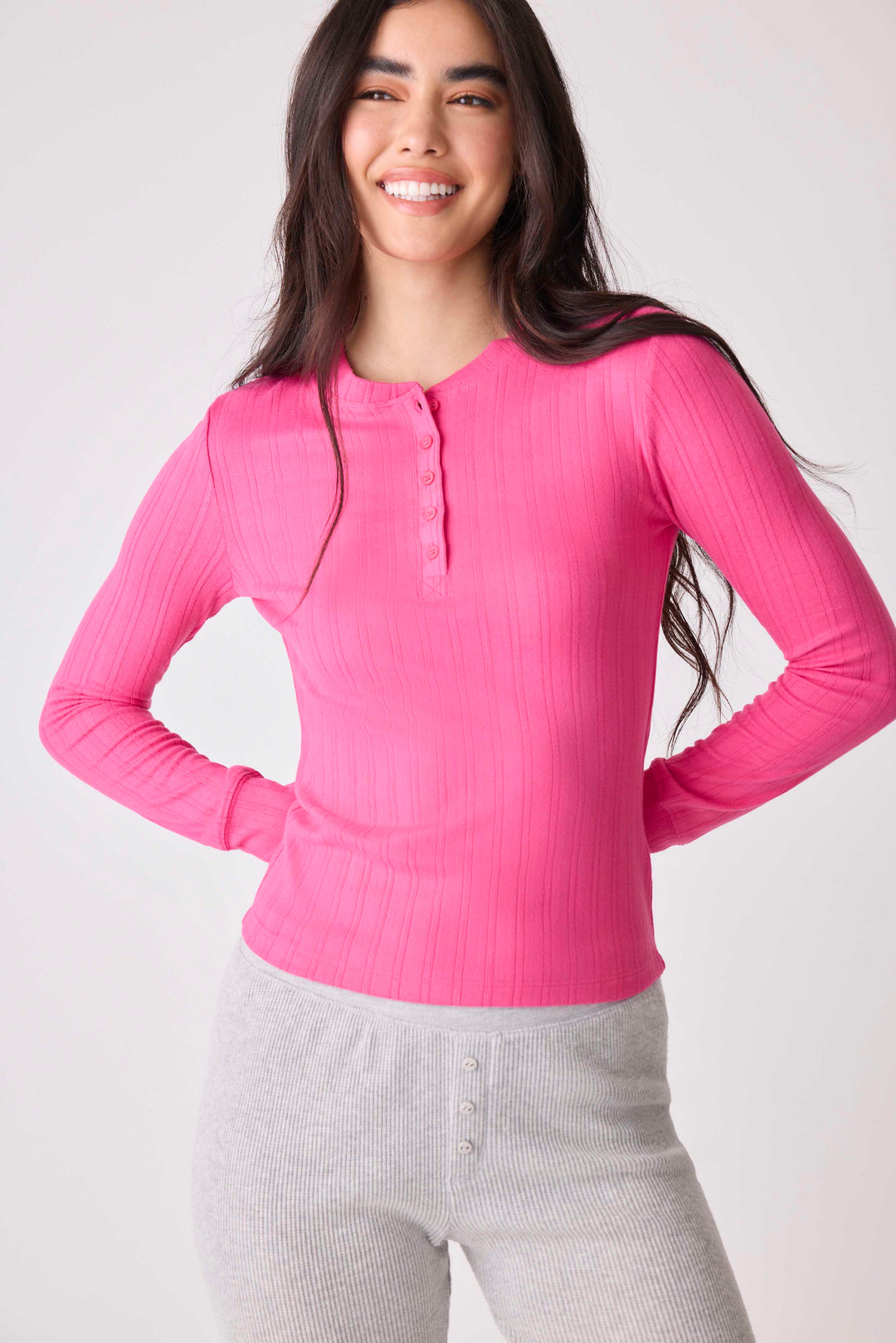 Back To Basics Pointelle Long Sleeve Top - P.J. Salvage