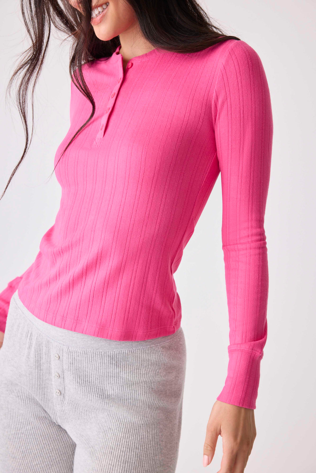 Back To Basics Pointelle Long Sleeve Top - P.J. Salvage