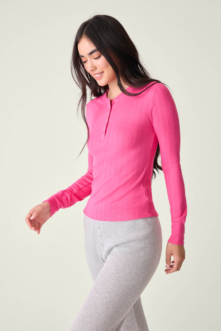 Back To Basics Pointelle Long Sleeve Top - Long Sleeve Tops - P.J. Salvage