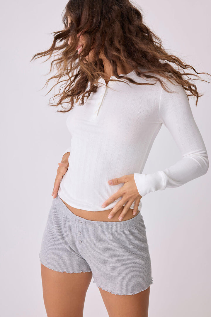 Back To Basics Pointelle Long Sleeve Top - P.J. Salvage
