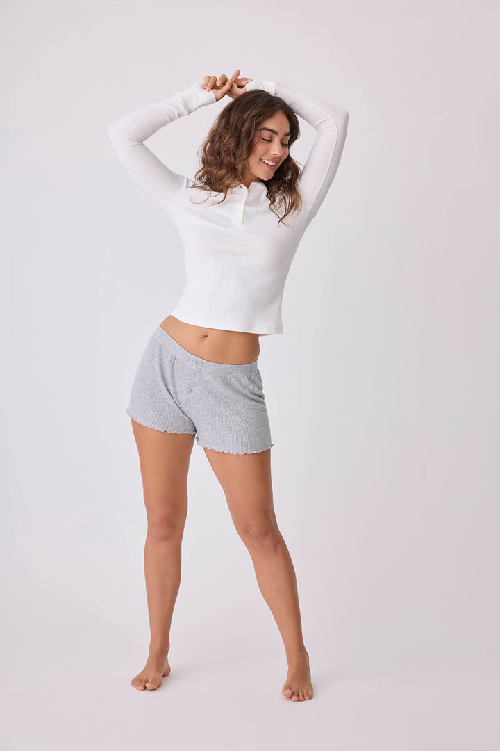 Back To Basics Pointelle Long Sleeve Top - P.J. Salvage