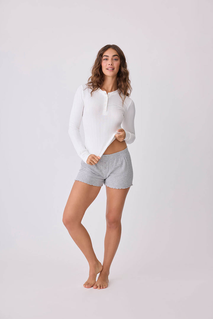 Back To Basics Pointelle Long Sleeve Top - P.J. Salvage