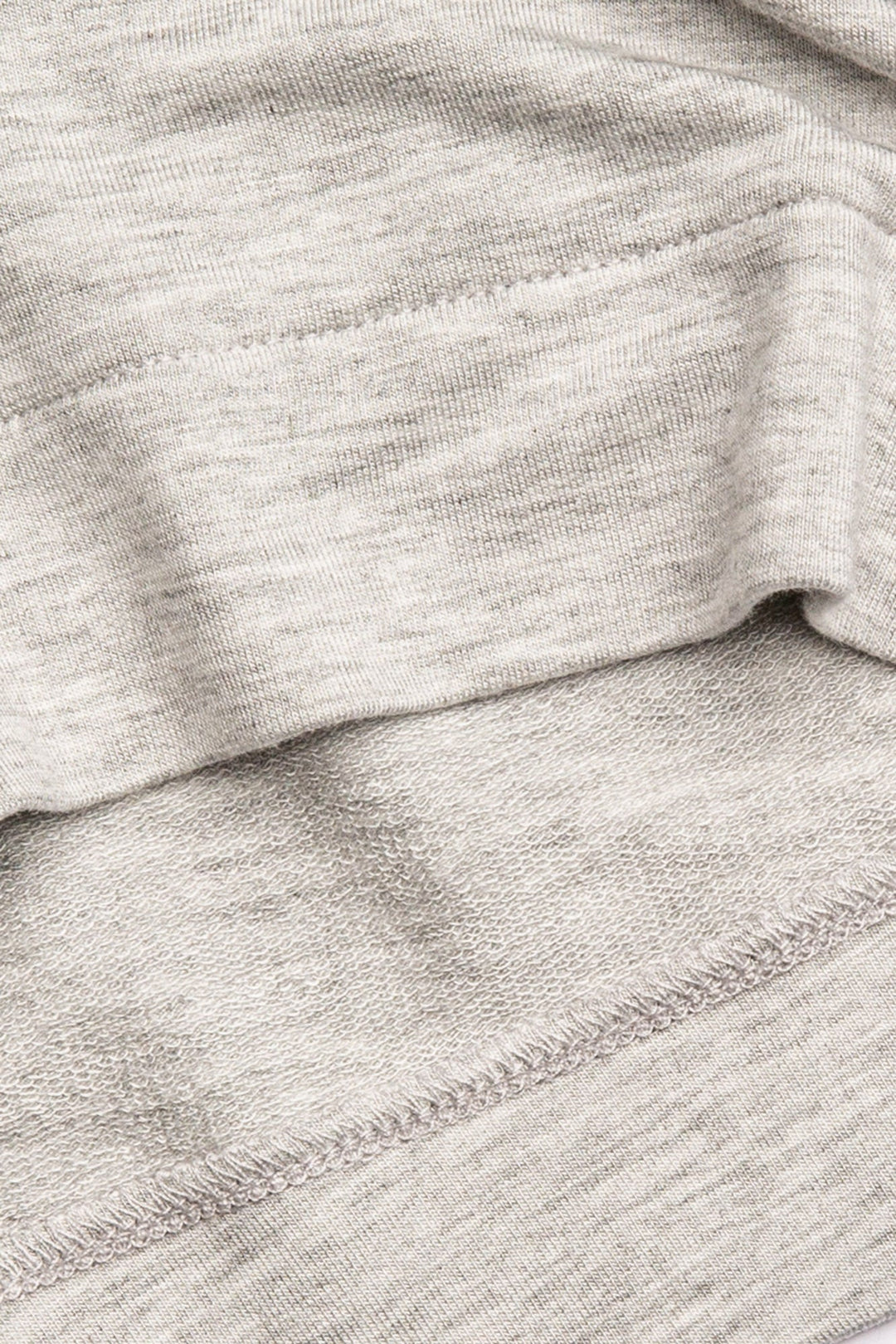 Heather grey mini terry lounge shorts with side slit, tie waistband & pockets. (7122608586852)