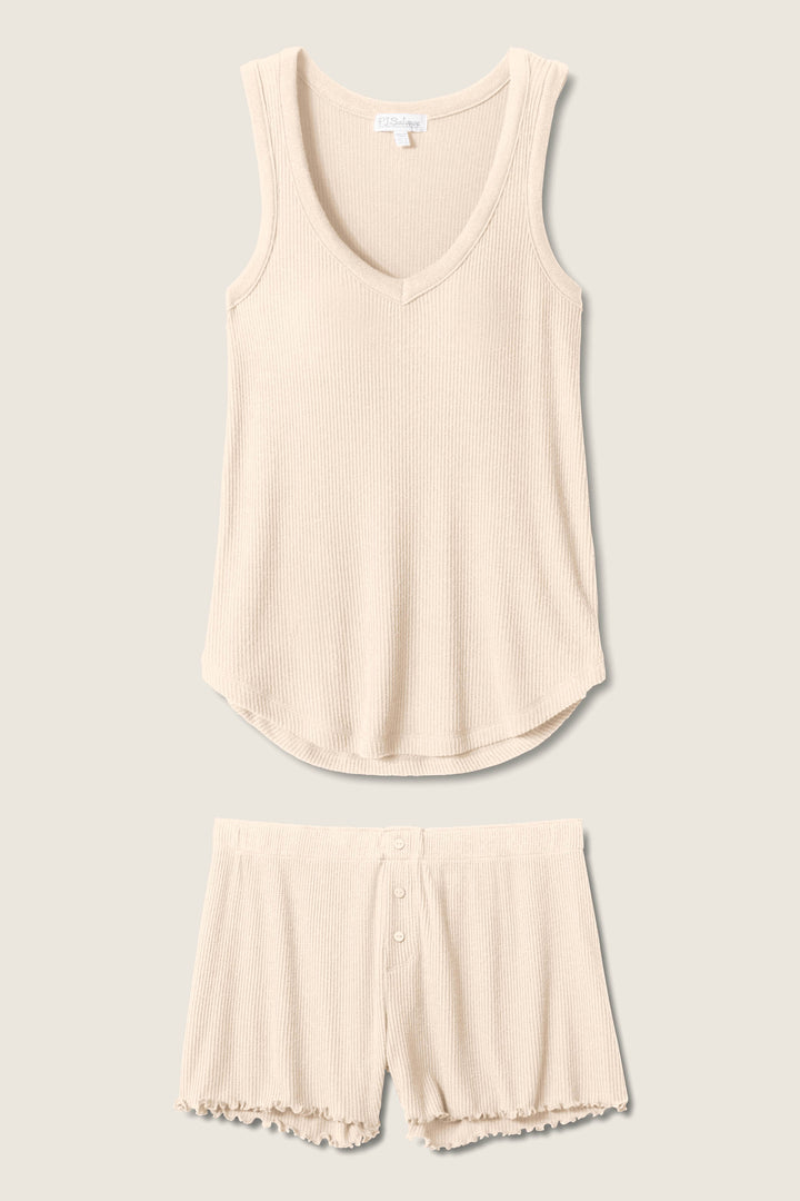 Textured Essentials Stone Short PJ Set