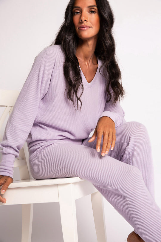 PJ Salvage Textured Essentials Jammie Pant- Gentle Lavender