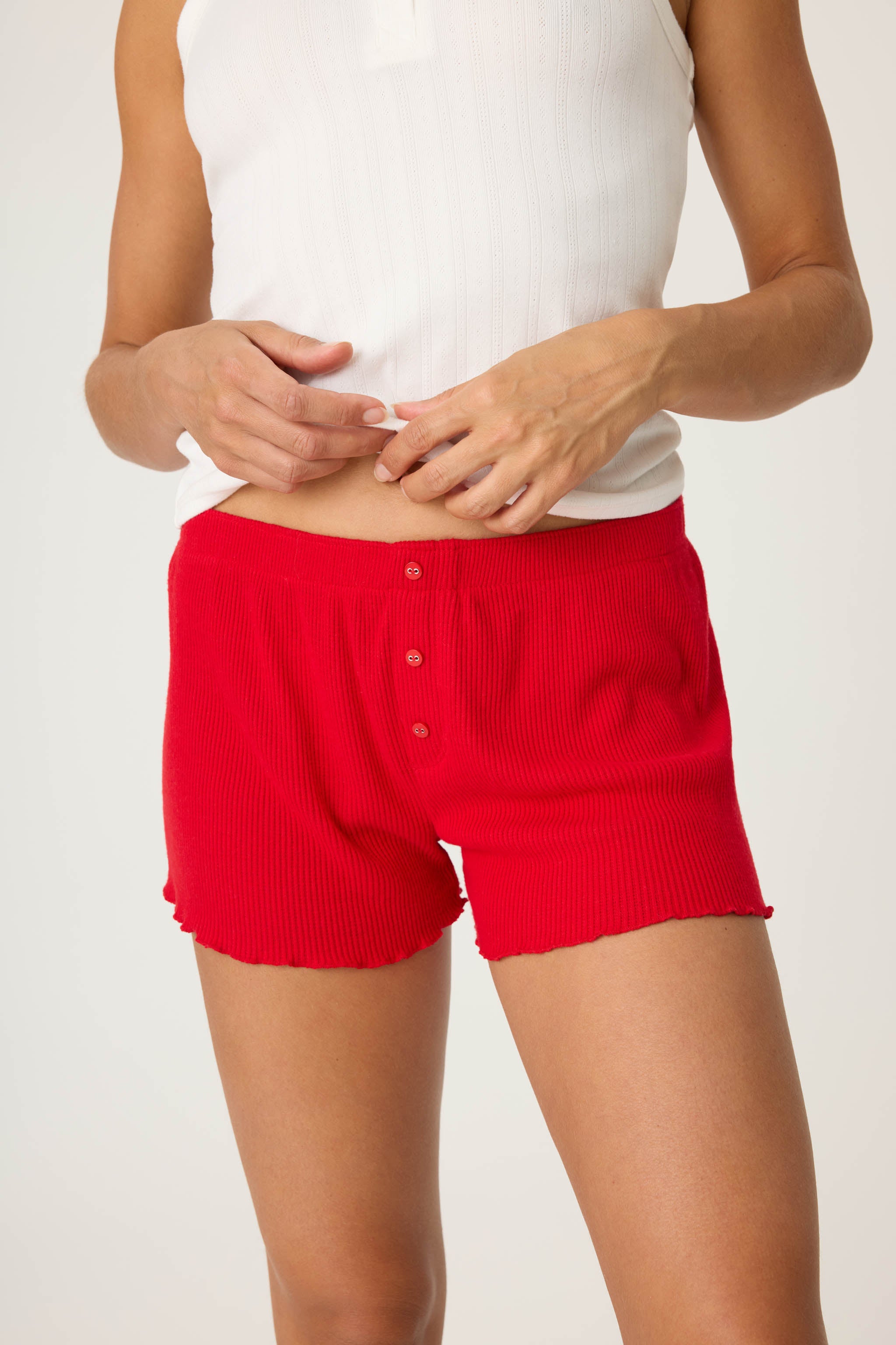 Textured Essentials Red Shorts | P.J. Salvage