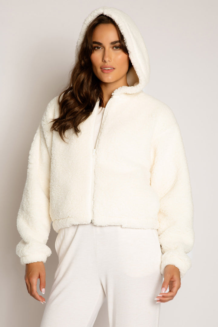 Let's Get Cozy Hooded Zip-Up Jacket - Long Sleeve Tops - P.J. Salvage