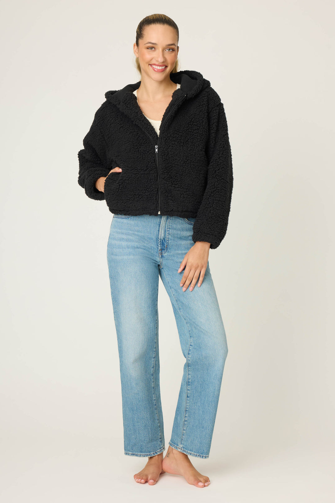 Let's Get Cozy Hooded Zip-up Jacket - Long Sleeve Tops - P.J. Salvage