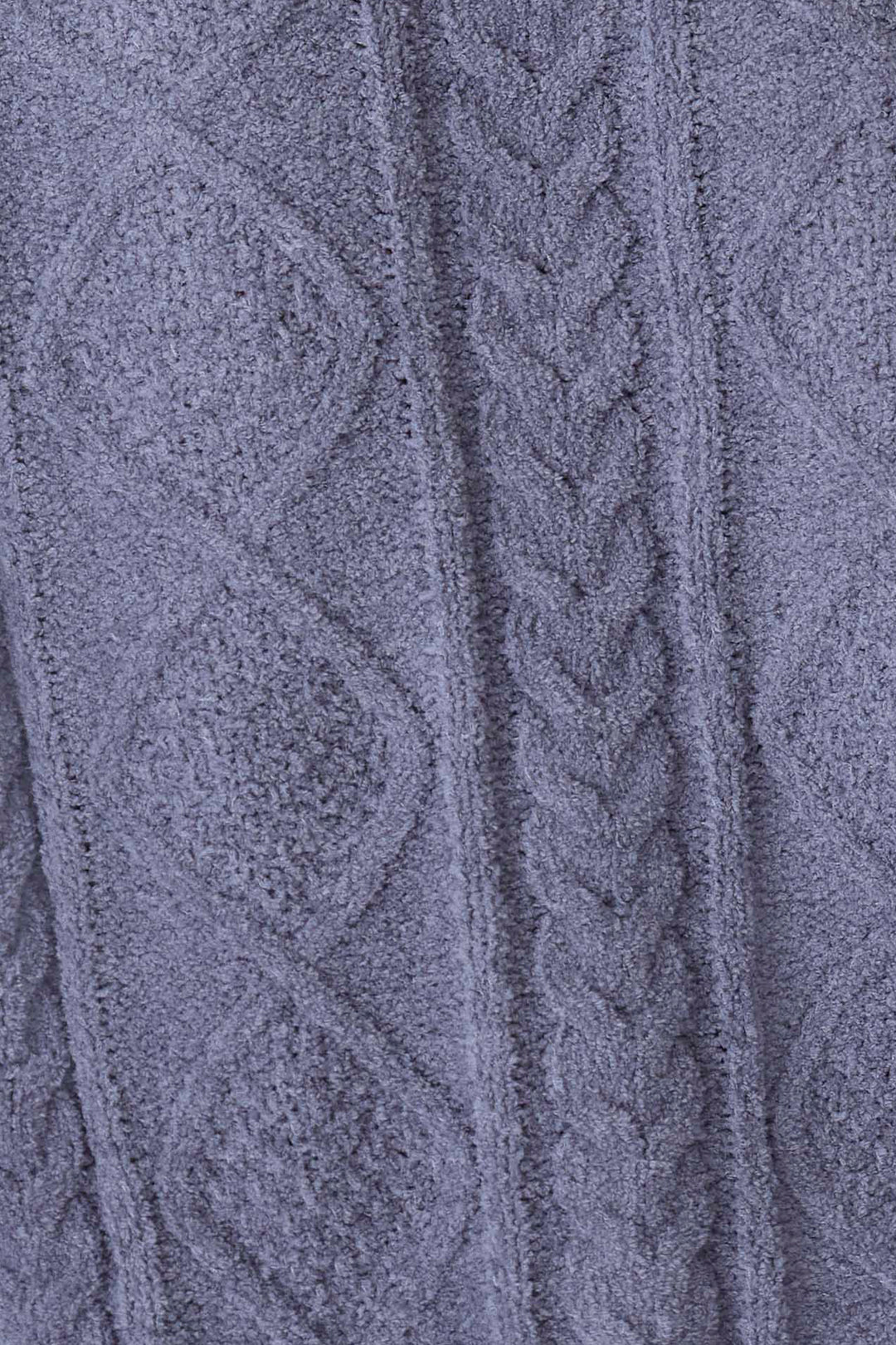 Women's cable texture cozy socks in charcoal grey. Non-skid grippers on soles.