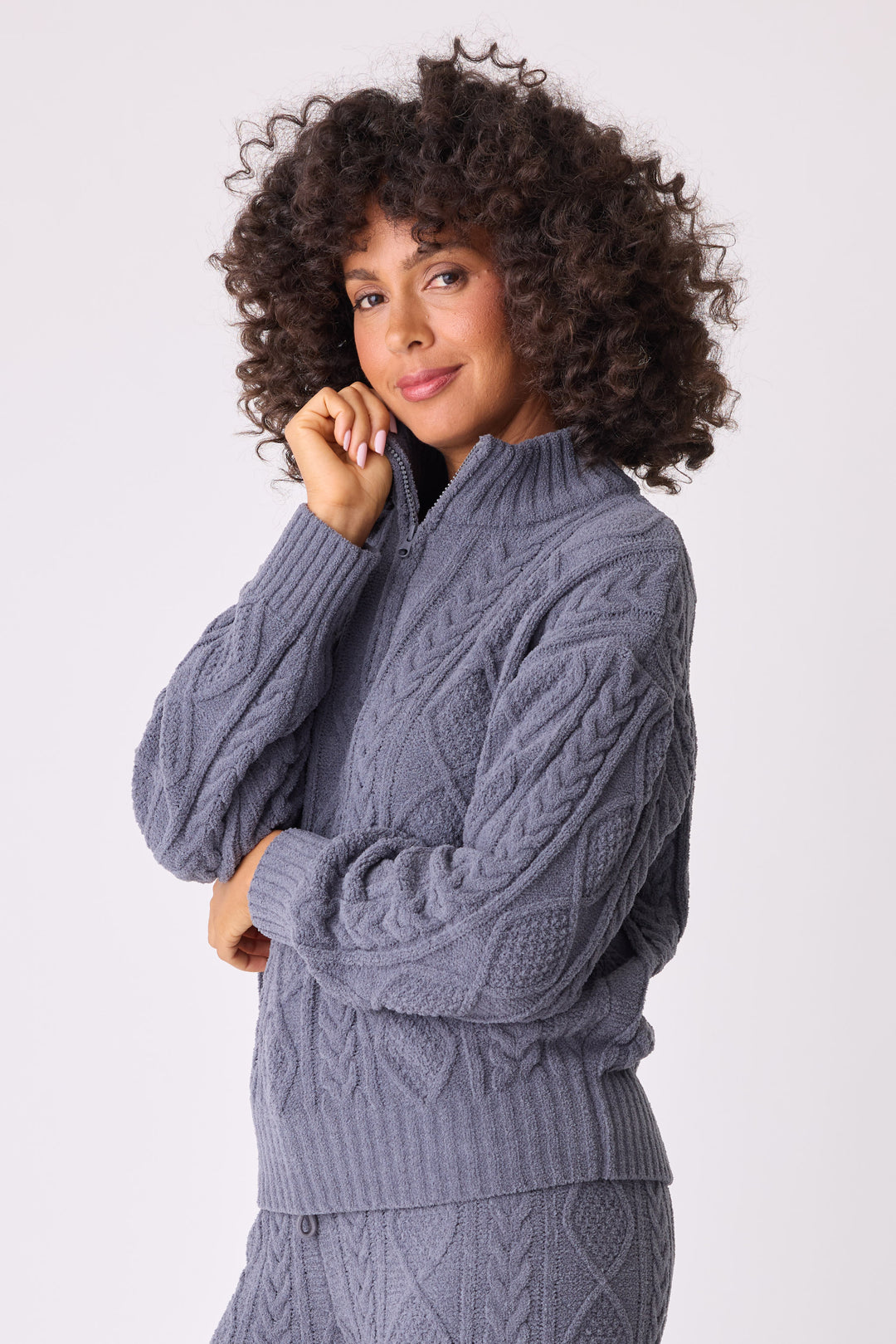 Chenille Cozy Cable Quarter Zip Sweater - Sweaters - P.J. Salvage