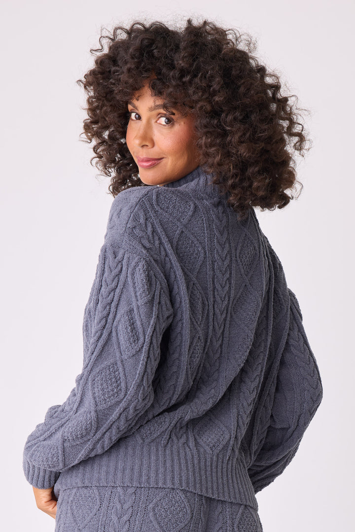 Chenille Cozy Cable Quarter Zip Sweater - Sweaters - P.J. Salvage