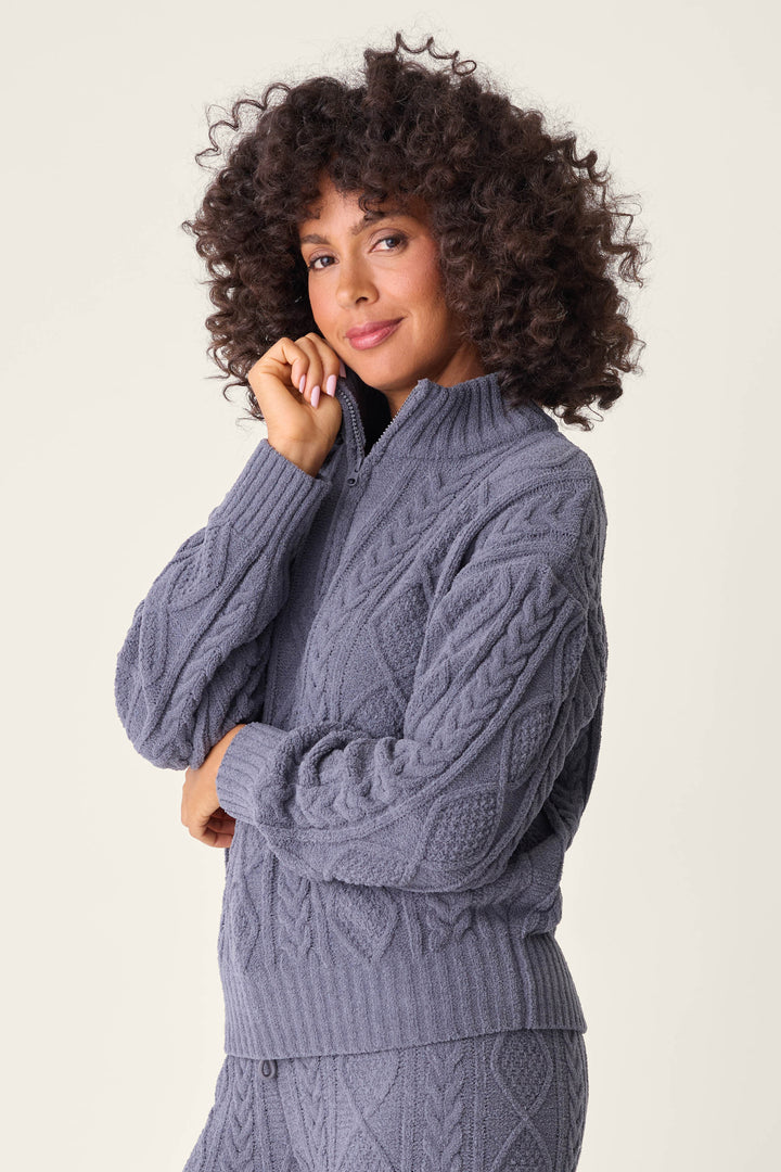Chenille Cozy Cable Quarter Zip Sweater - Sweaters - P.J. Salvage