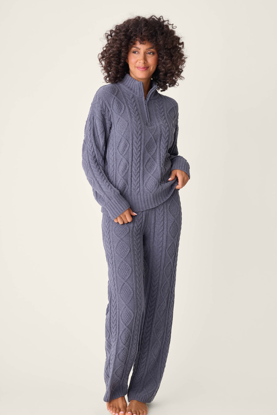 Chenille Cozy Cable Quarter Zip Sweater - Sweaters - P.J. Salvage