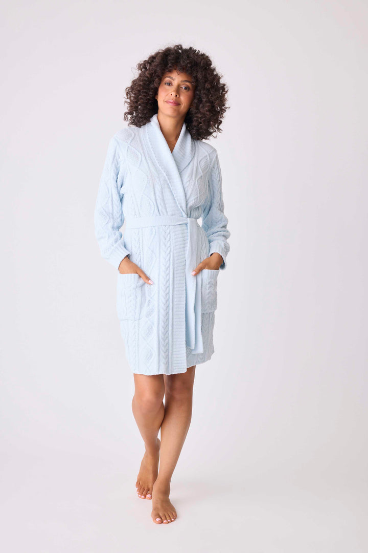 Chenille Cozy Cable Shawl Collar Robe - Robes - P.J. Salvage