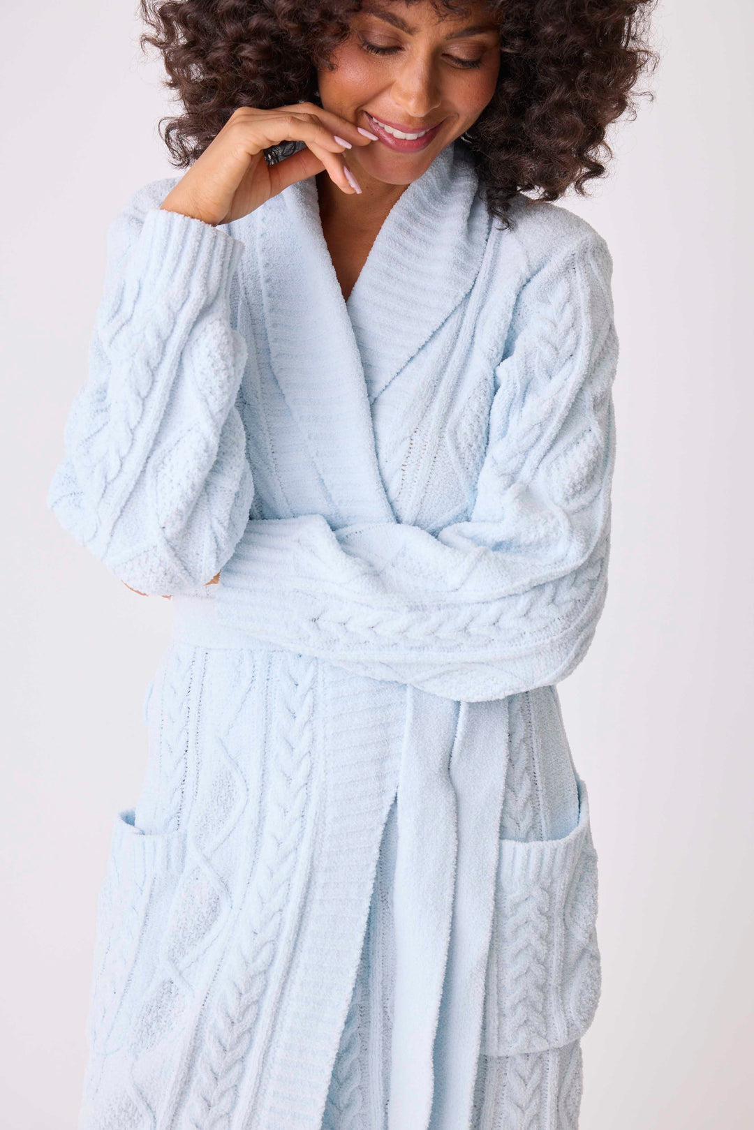 Chenille Cozy Cable Shawl Collar Robe - Robes - P.J. Salvage