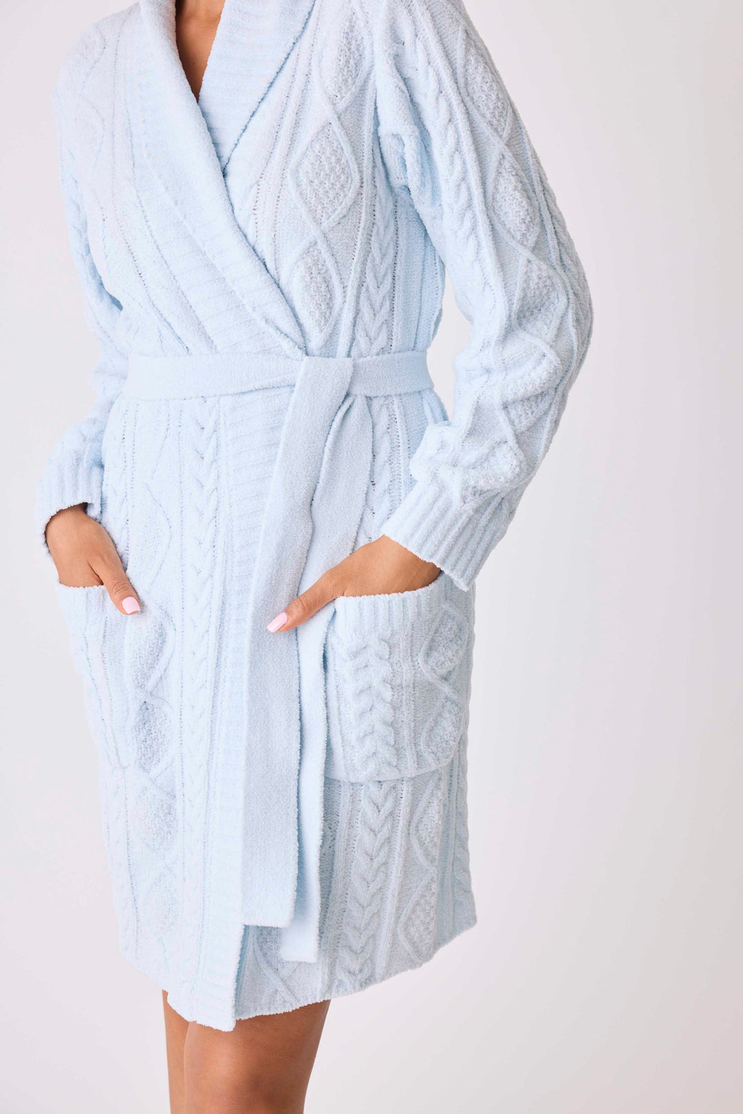Chenille Cozy Cable Shawl Collar Robe - Robes - P.J. Salvage