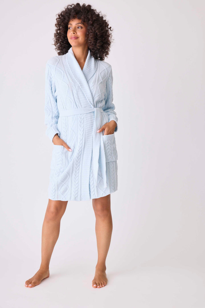 Chenille Cozy Cable Shawl Collar Robe - Robes - P.J. Salvage