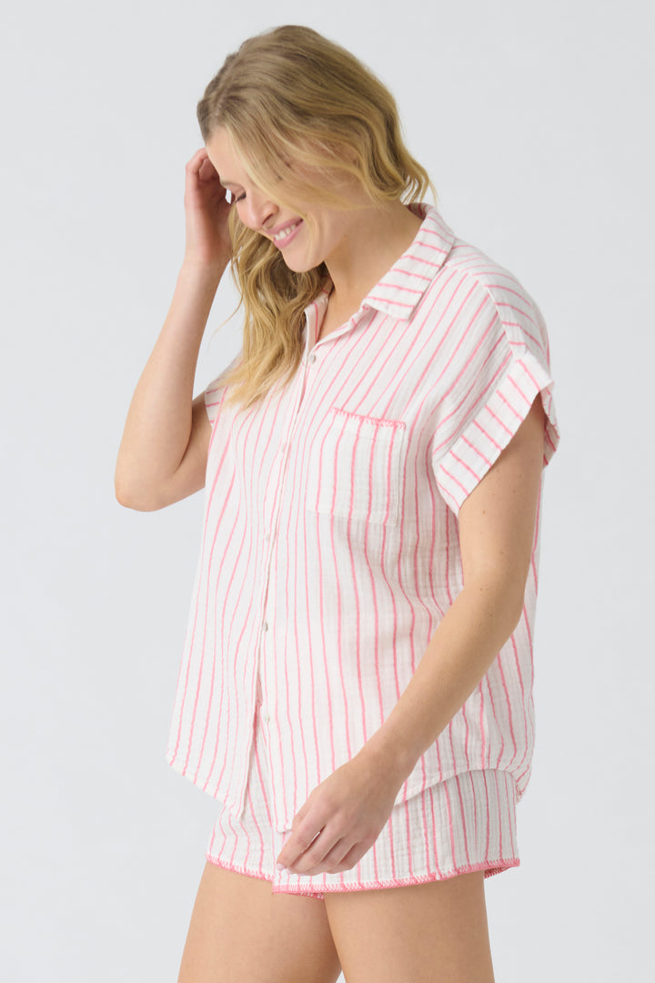 Live In The Moment Short Sleeve Gauze T-Shirt - P.J. Salvage
