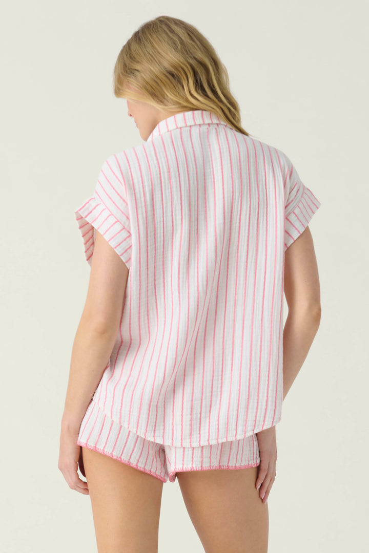 Live In The Moment Short Sleeve Gauze T-Shirt - Short Sleeve Tops - P.J. Salvage