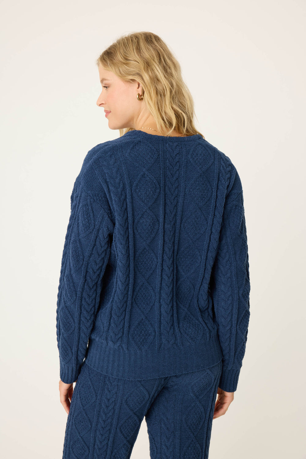 Chenille Cable Knit V-Neck Sweater - Sweaters - P.J. Salvage