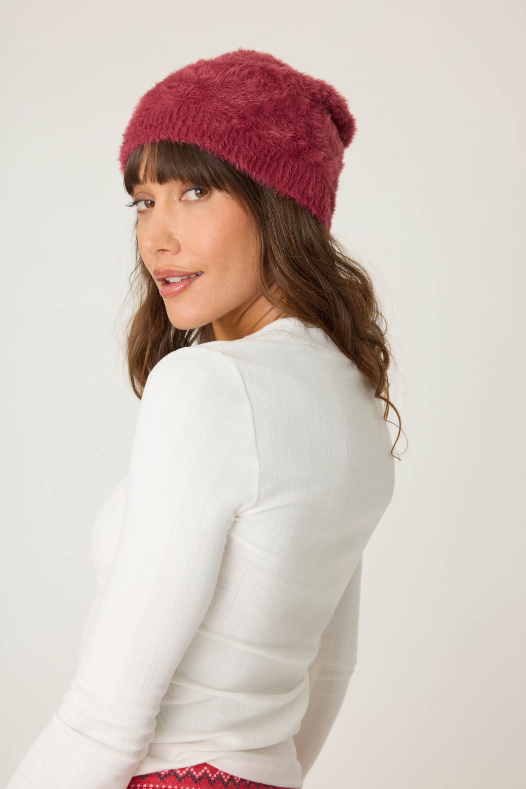 Full Of Holiday Spirit Feather Knit Beanie - Beanies - P.J. Salvage