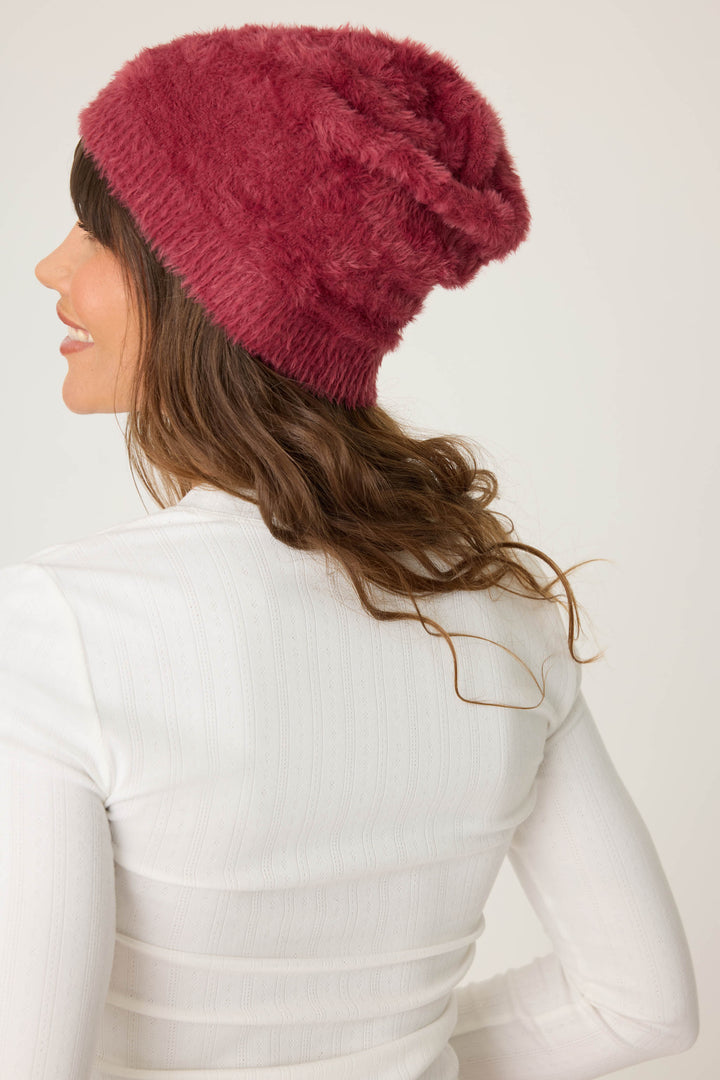Full Of Holiday Spirit Feather Knit Beanie - Beanies - P.J. Salvage