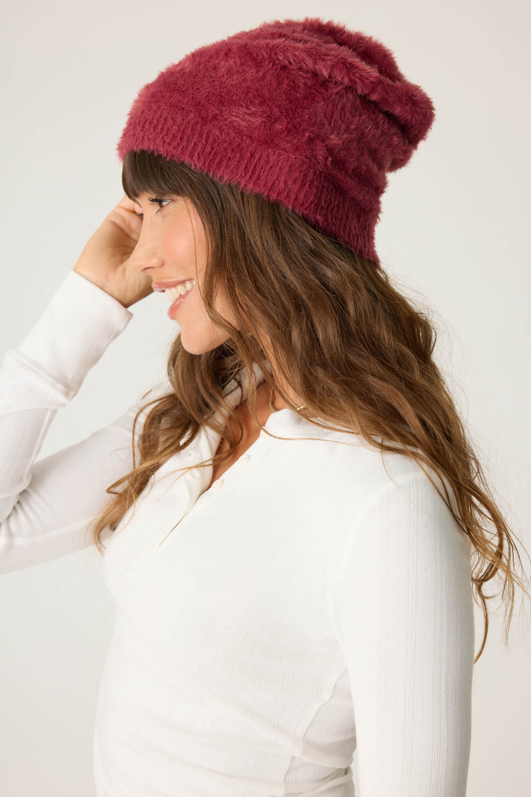 Full Of Holiday Spirit Feather Knit Beanie - Beanies - P.J. Salvage