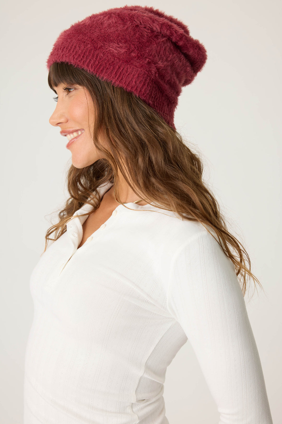 Full Of Holiday Spirit Feather Knit Beanie - Beanies - P.J. Salvage