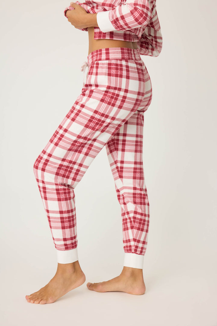 Full Of Holiday Spirit Plaid Velour Jammie Pants - Pants - P.J. Salvage