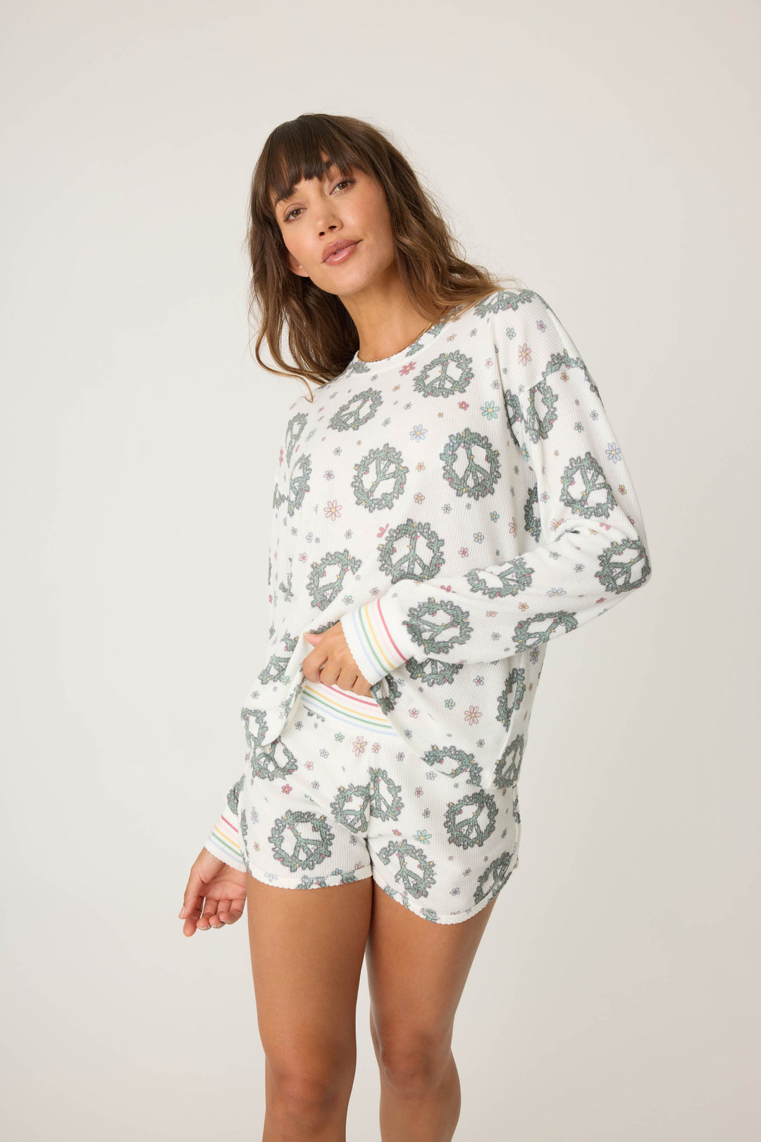 Joy To The World Waffle Thermal Long Sleeve Top - Long Sleeve Tops - P.J. Salvage