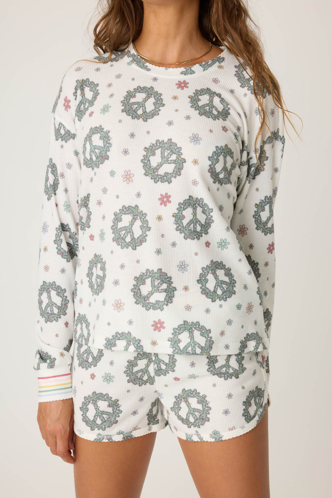 Joy To The World Waffle Thermal Long Sleeve Top - Long Sleeve Tops - P.J. Salvage