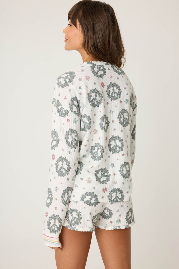Joy To The World Waffle Thermal Long Sleeve Top - Long Sleeve Tops - P.J. Salvage