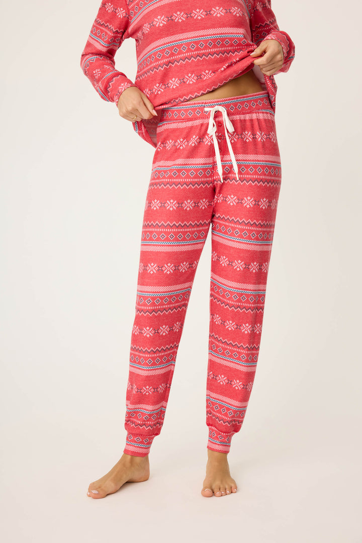 Snowflake Kisses Jammie Pants - Banded Pants - P.J. Salvage